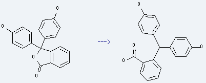 Phenolphthalein is used to produce 2-(4,4'-dihydroxy-benzhydryl)-benzoic acid.